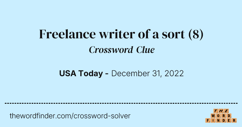 Freelance writer of a sort crossword clue image