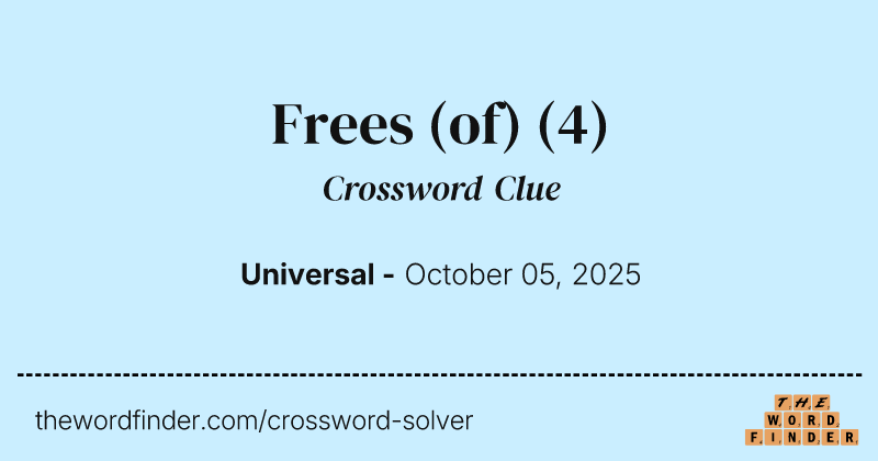 Frees (of) crossword clue image