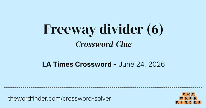 Freeway divider crossword clue image