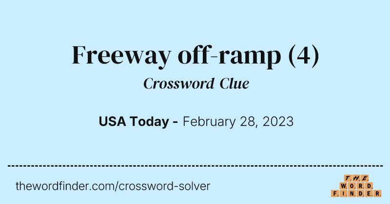 Freeway off-ramp crossword clue image