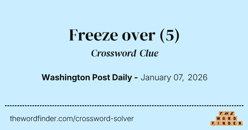 Freeze over crossword clue image