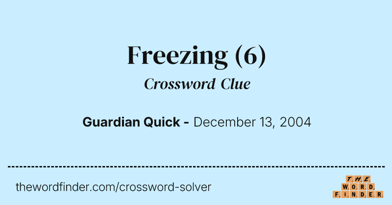 Freezing crossword clue image