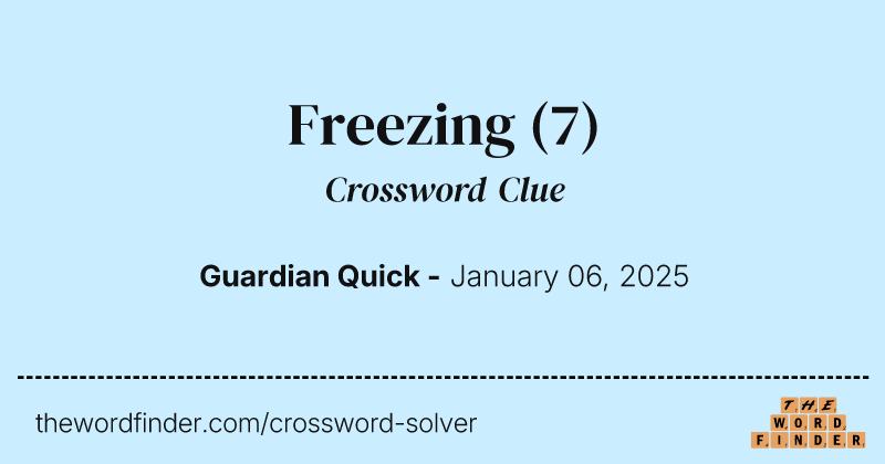 Freezing crossword clue image