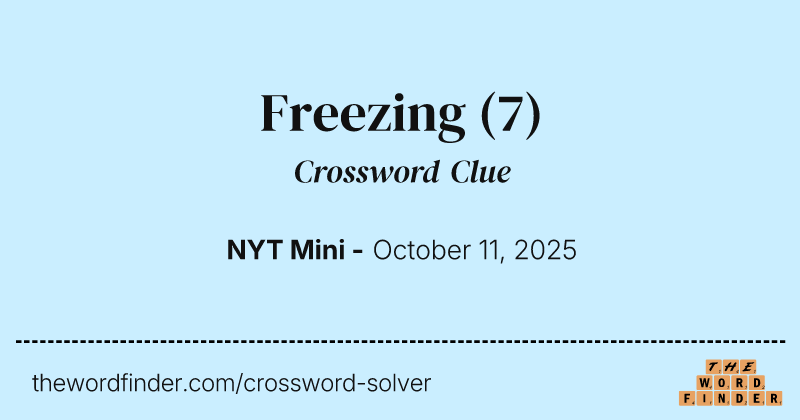 Freezing crossword clue image