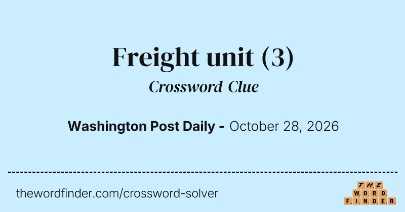Freight unit crossword clue image