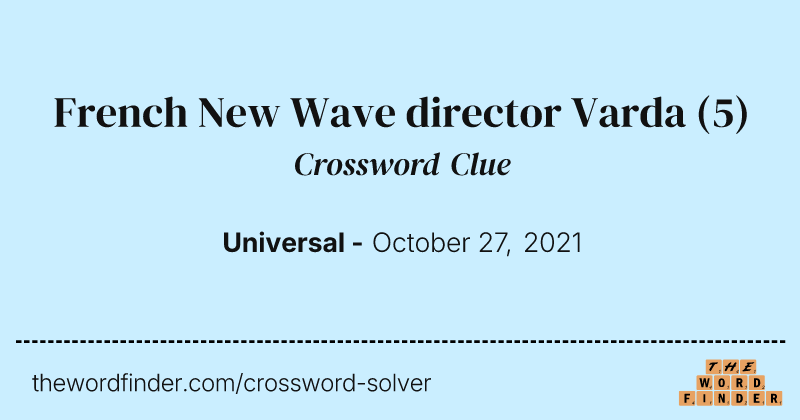 French New Wave director Varda crossword clue image