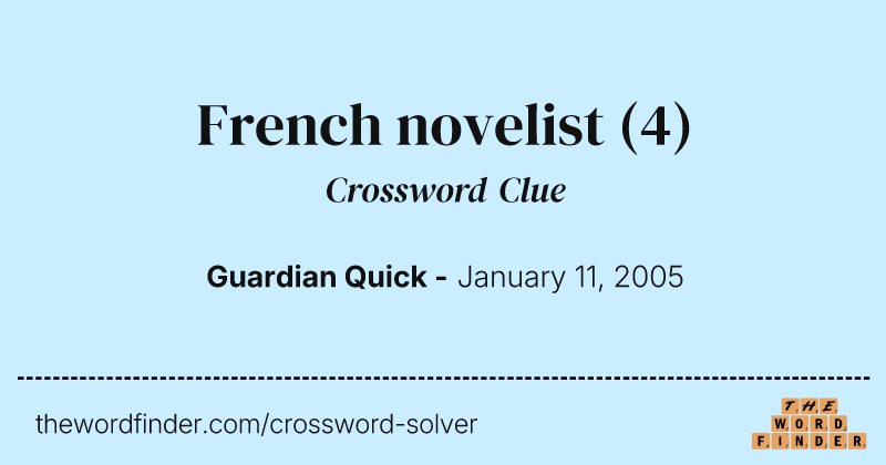 French novelist crossword clue image