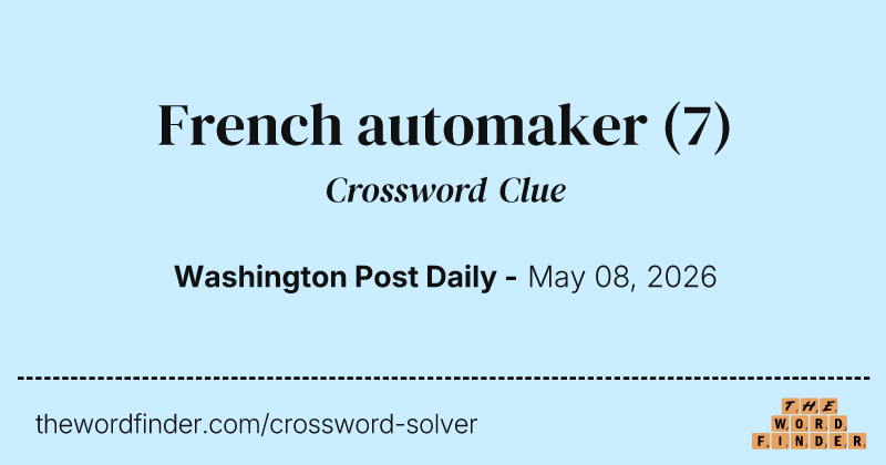 French automaker crossword clue image