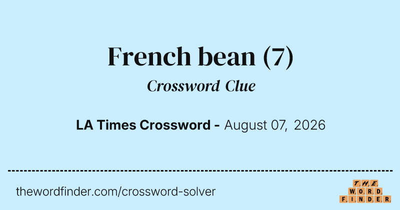 French bean crossword clue image