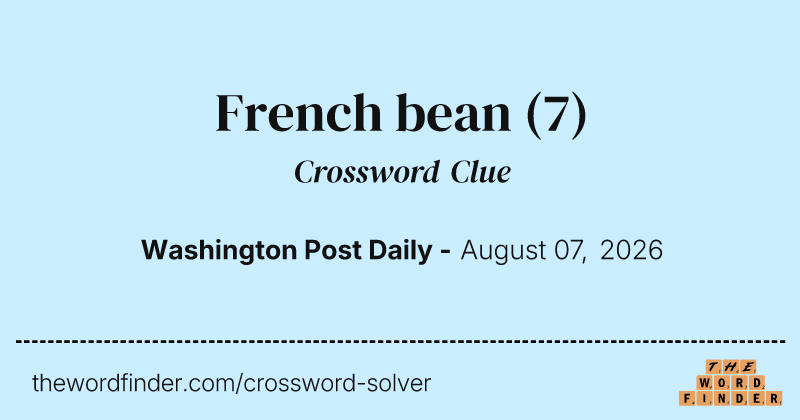 French bean crossword clue image