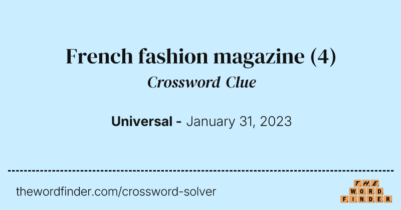 French fashion magazine crossword clue image