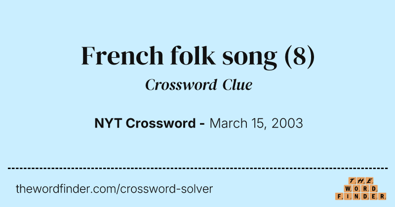 French folk song crossword clue image