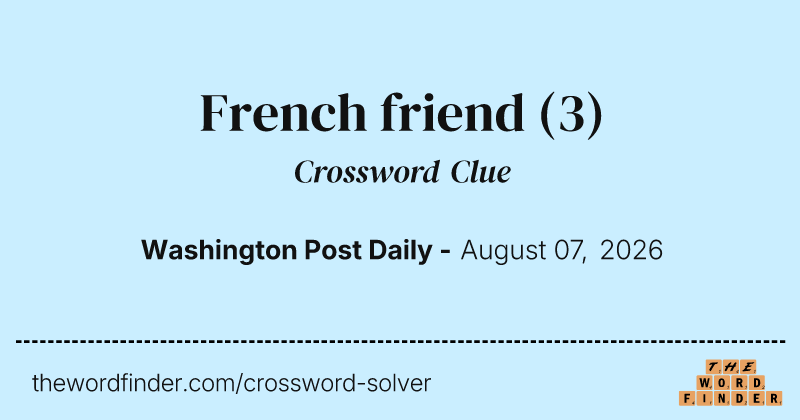 French friend crossword clue image