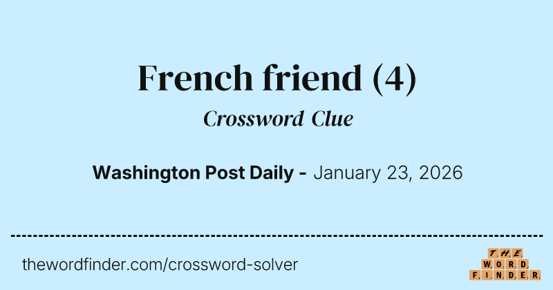 French friend crossword clue image
