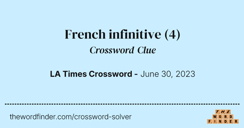 French infinitive crossword clue image