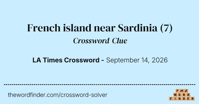 French island near Sardinia crossword clue image