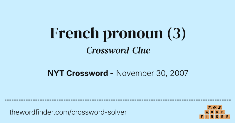 French pronoun crossword clue image