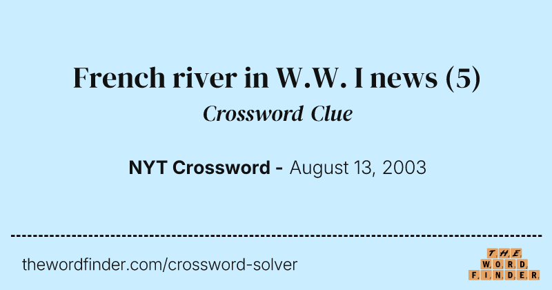 French river in W.W. I news crossword clue image