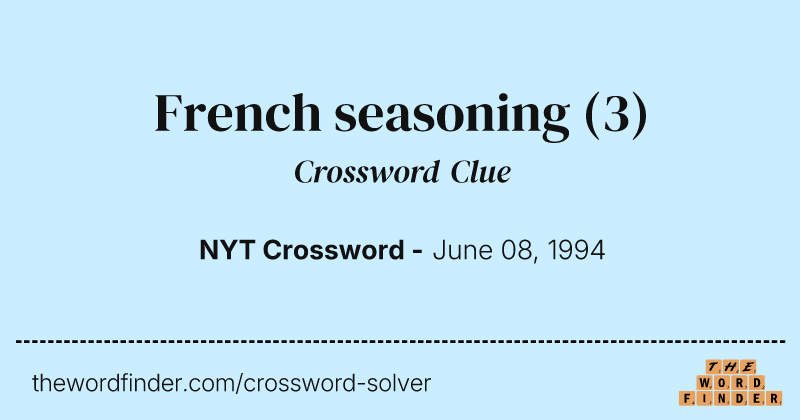 French seasoning crossword clue image
