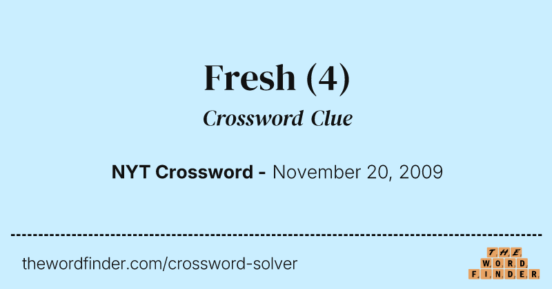 Fresh crossword clue image