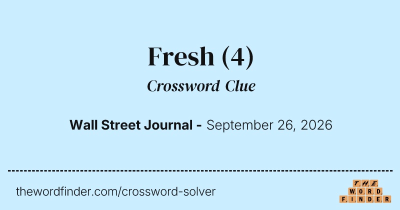Fresh crossword clue image
