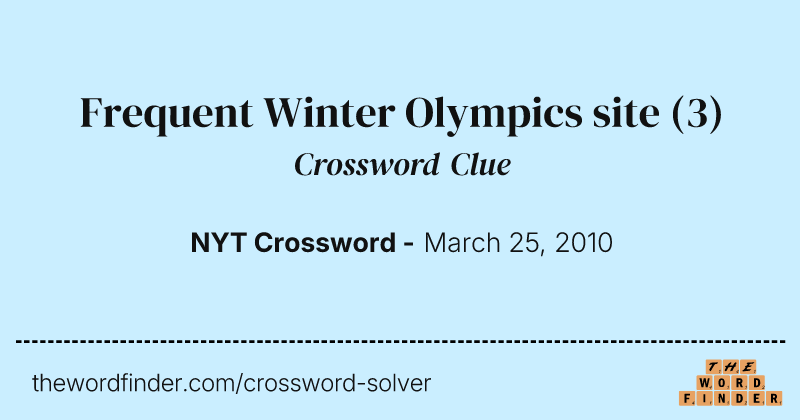 Frequent Winter Olympics site crossword clue image