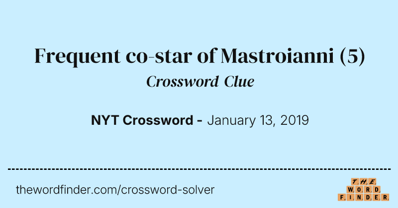Frequent co-star of Mastroianni crossword clue image
