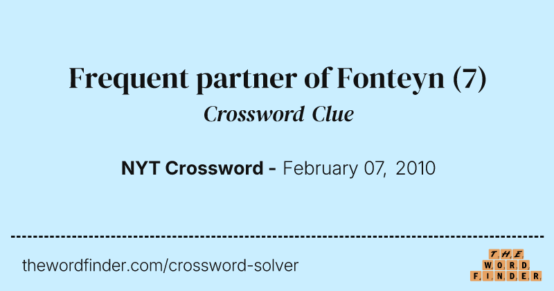 Frequent partner of Fonteyn crossword clue image