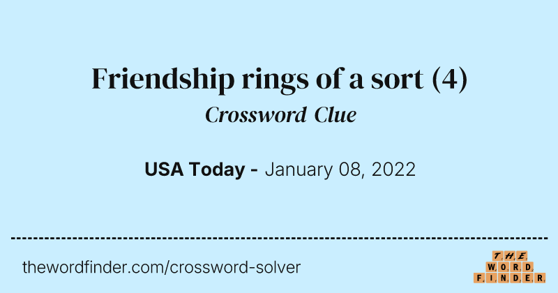 Friendship rings of a sort crossword clue image