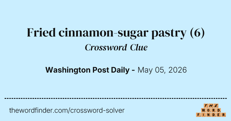 Fried cinnamon-sugar pastry crossword clue image