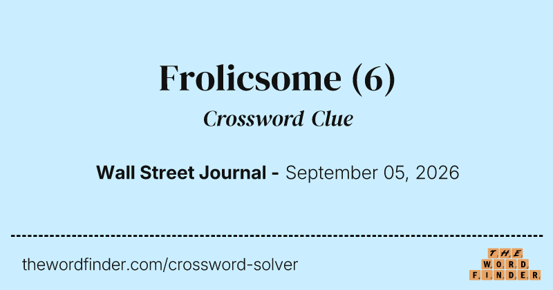 Frolicsome crossword clue image