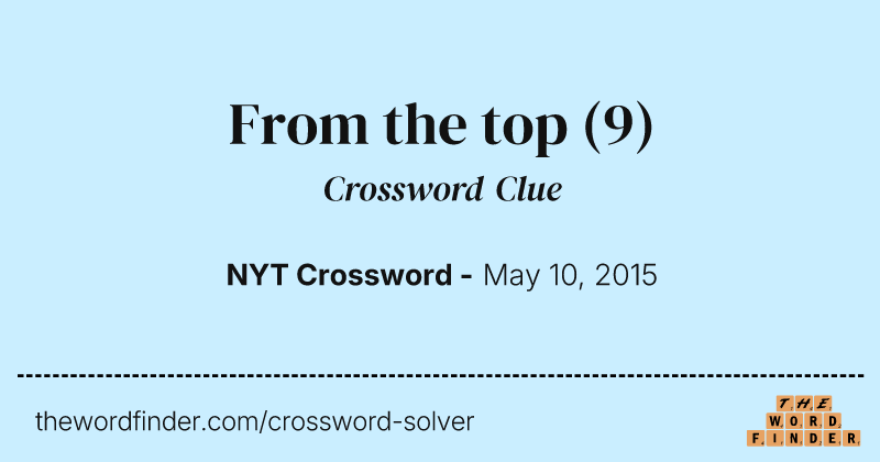 From the top crossword clue image