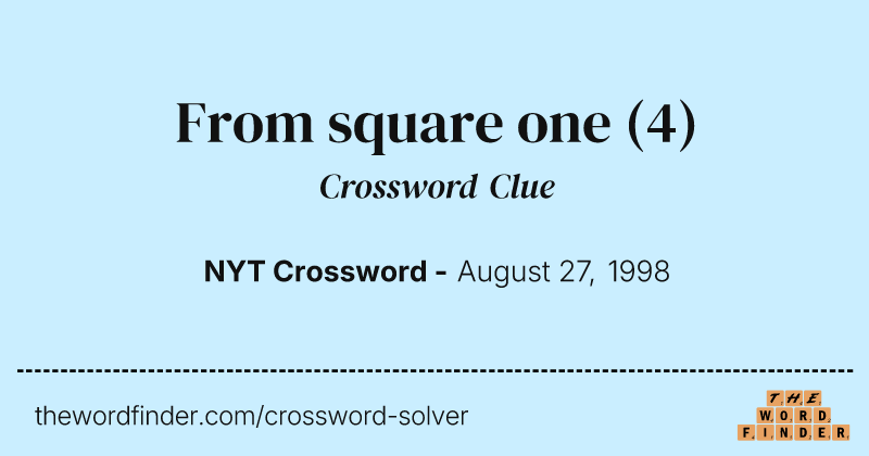 From square one crossword clue image
