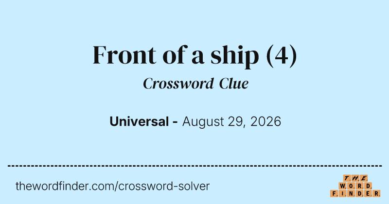 Front of a ship crossword clue image