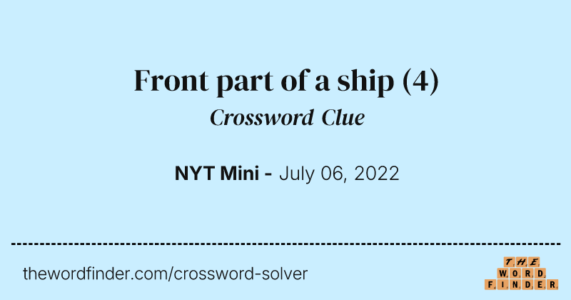 Front part of a ship crossword clue image