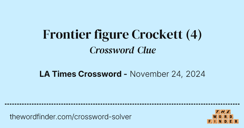 Frontier figure Crockett crossword clue image