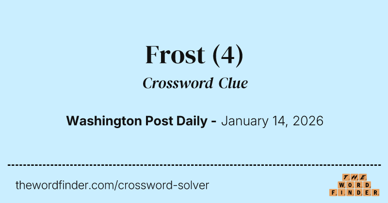 Frost crossword clue image
