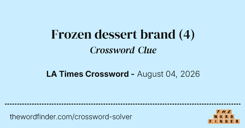 Frozen dessert brand crossword clue image