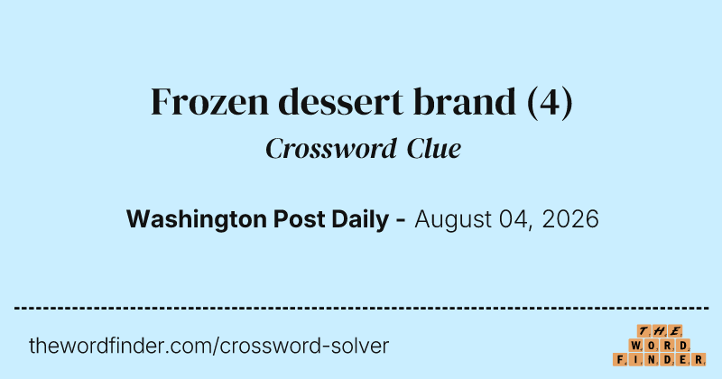 Frozen dessert brand crossword clue image