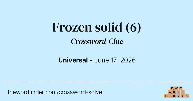 Frozen solid crossword clue image