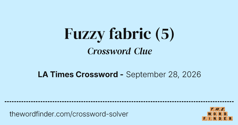 Fuzzy fabric crossword clue image