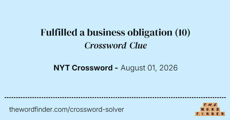Fulfilled a business obligation crossword clue image