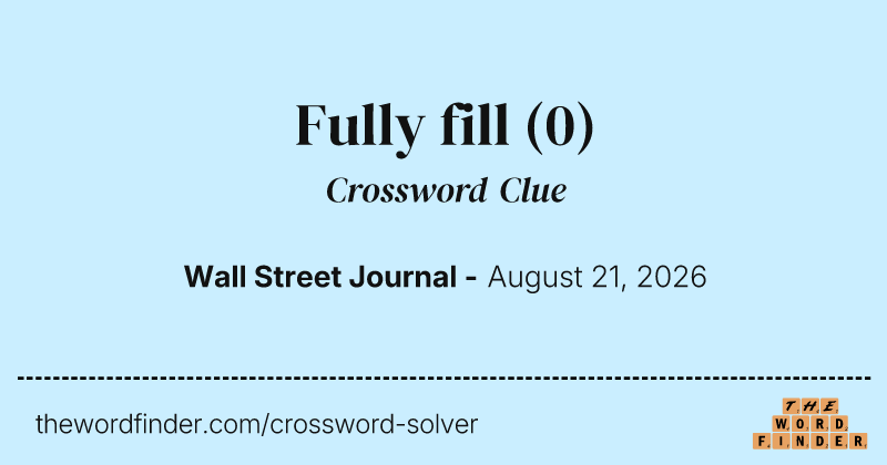 Fully fill crossword clue image