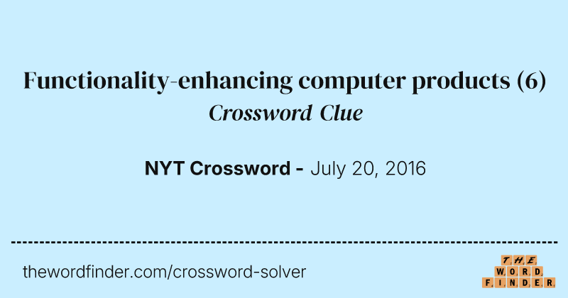 Functionality-enhancing computer products crossword clue image