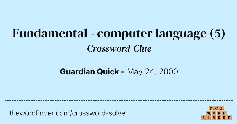 Fundamental - computer language crossword clue image