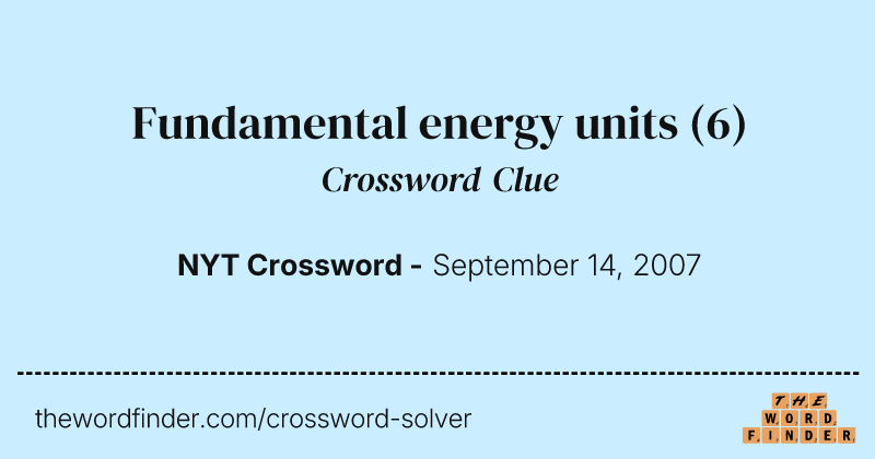 Fundamental energy units crossword clue image