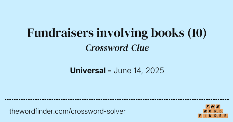 Fundraisers involving books crossword clue image