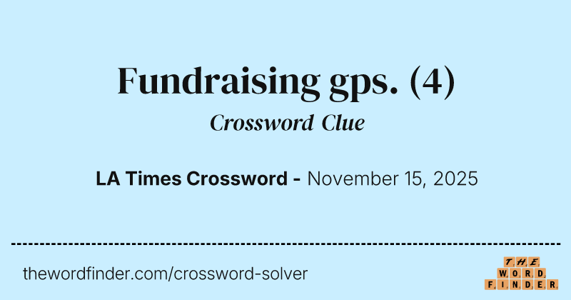 Fundraising gps. crossword clue image
