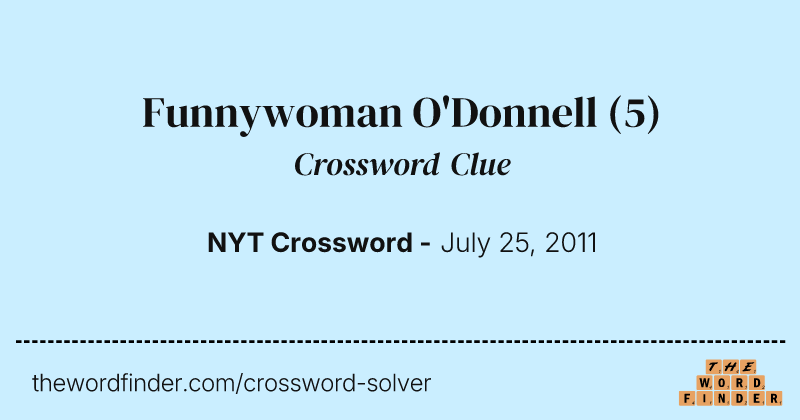 Funnywoman O'Donnell crossword clue image