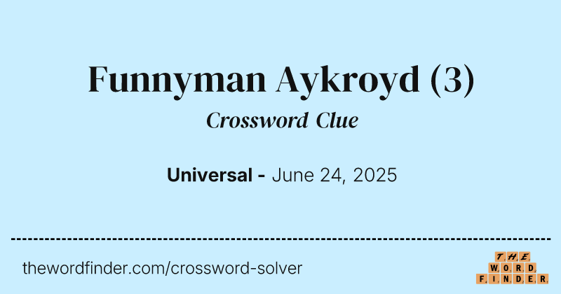 Funnyman Aykroyd crossword clue image